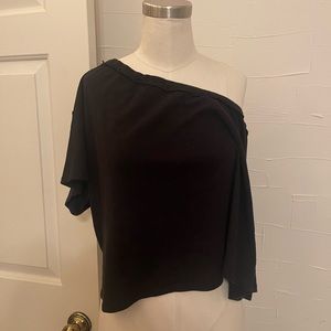 Loose Fitting Black Cotton Tee